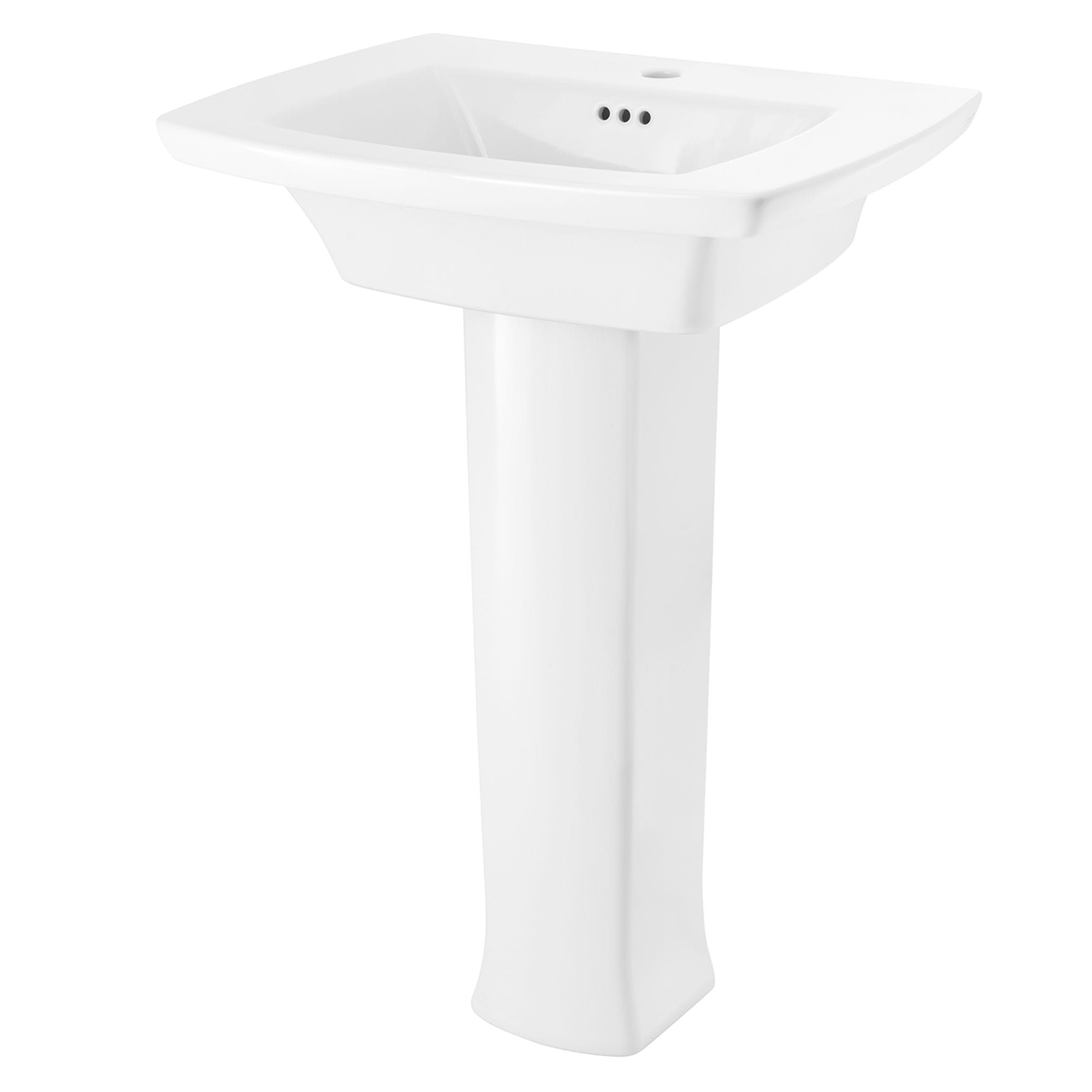 Edgemere 4 Inch Centerset Pedestal Sink Top and Leg Combination WHITE